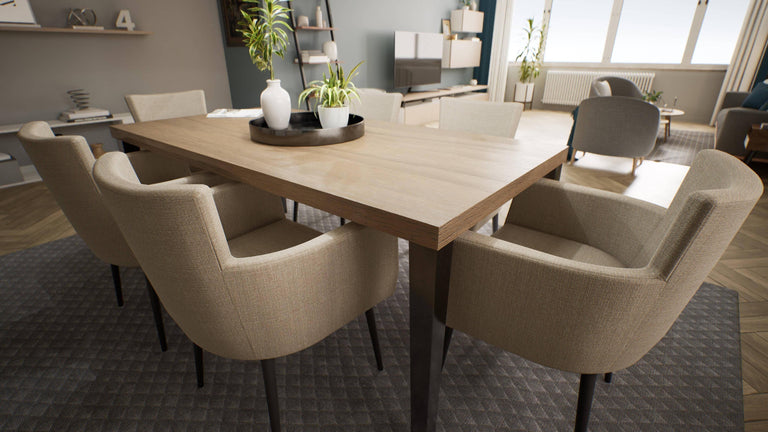 Set van 4 eetkamerstoelen Billie linnen