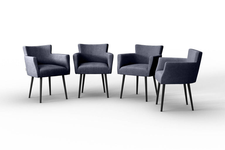 Set van 4 eetkamerstoelen Billie linnen