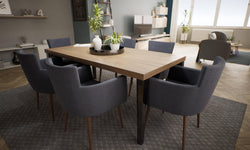 Set van 4 eetkamerstoelen Billie linnen
