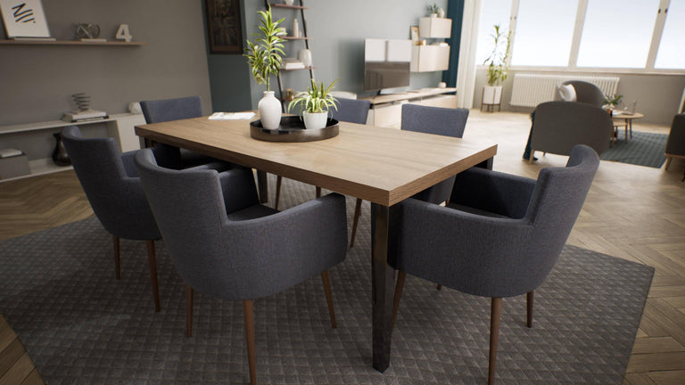 Set van 4 eetkamerstoelen Billie linnen