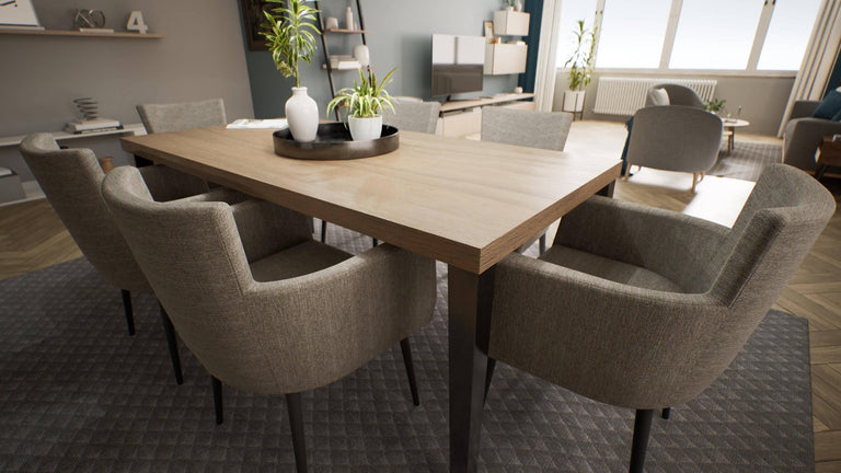 Set van 4 eetkamerstoelen Billie linnen
