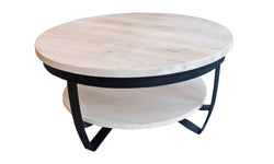 Onbehandelde salontafel Santiago eikenhout rond