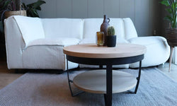 Onbehandelde salontafel Santiago eikenhout rond