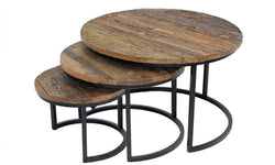Set van 3 bijzettafels Slate rond
