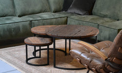 Set van 3 bijzettafels Slate rond