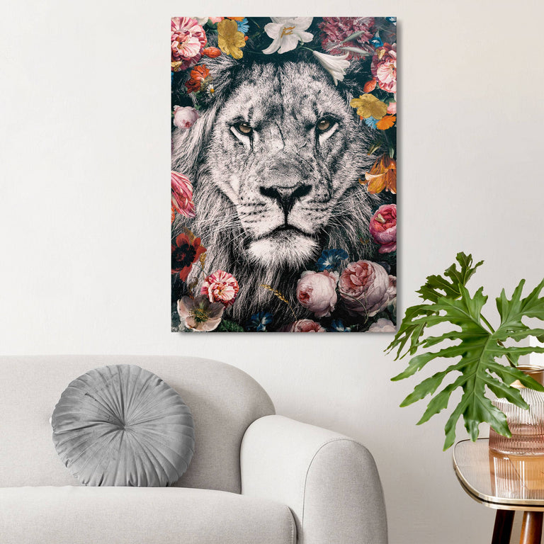 Canvas Flowery Lion