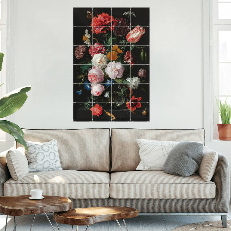 Fototegels Jan Davidsz de Heem bouquet kunststof