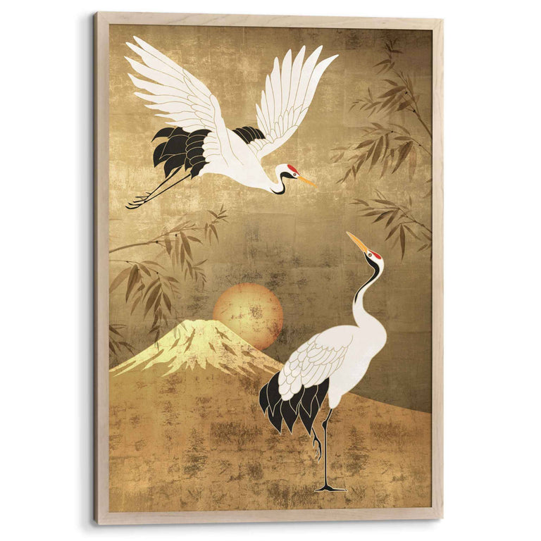 Wanddecoratie Japanse Kraanvogels