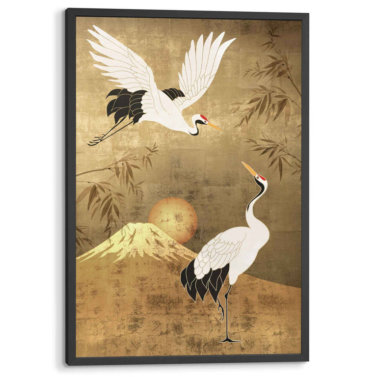 Wanddecoratie Japanse Kraanvogels