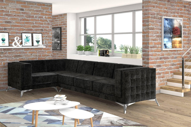 4-zitshoekbank Gusto links velvet