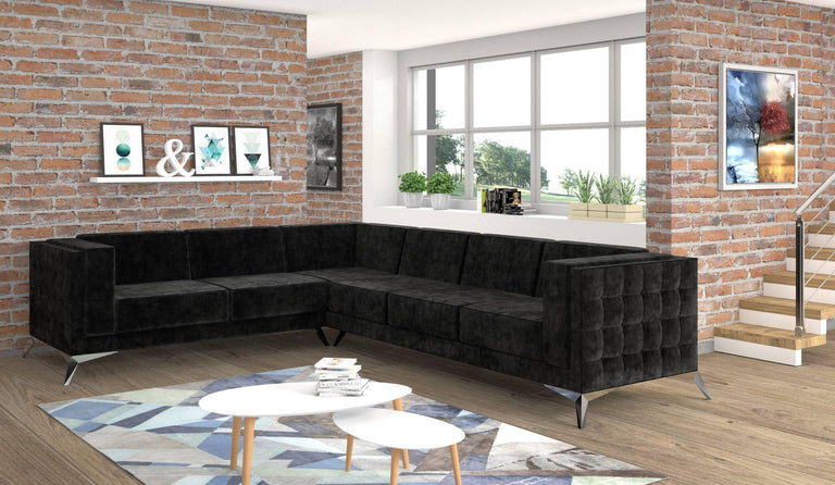 5-zitshoekbank Gusto links velvet