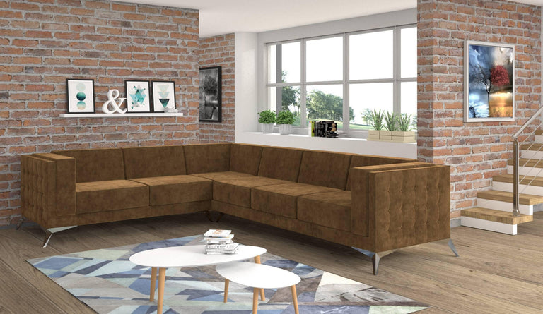 5-zitshoekbank Gusto links velvet
