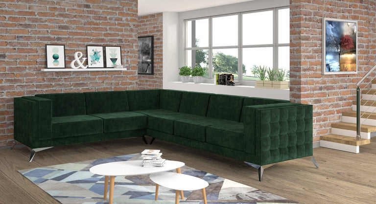 5-zitshoekbank Gusto links velvet