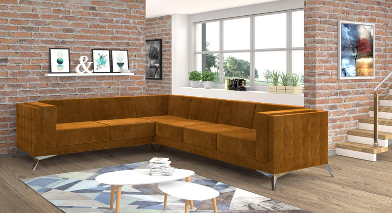5-zitshoekbank Gusto links velvet
