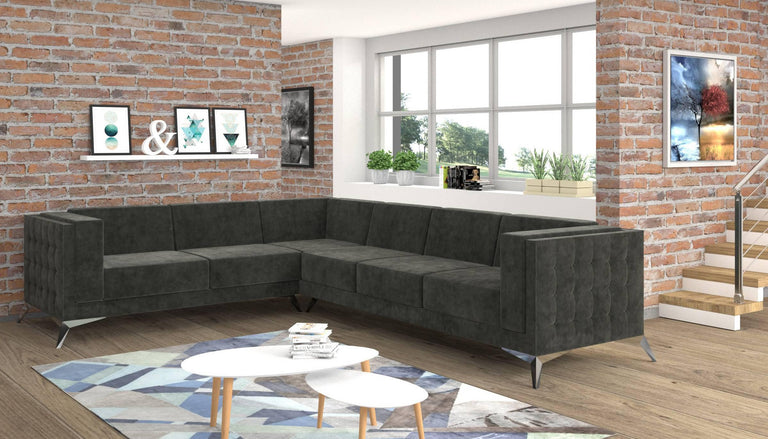5-zitshoekbank Gusto links velvet