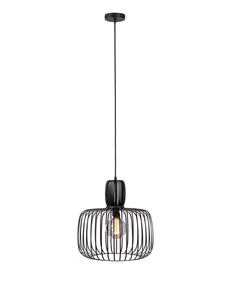 Zwarte hanglamp woonkamer Atley