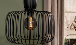 Zwarte hanglamp woonkamer Atley