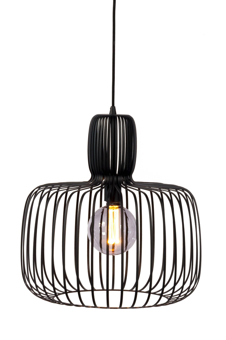 Zwarte hanglamp woonkamer Atley