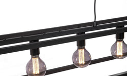 Zwarte hanglamp eettafel frame Charlie 7-lichts