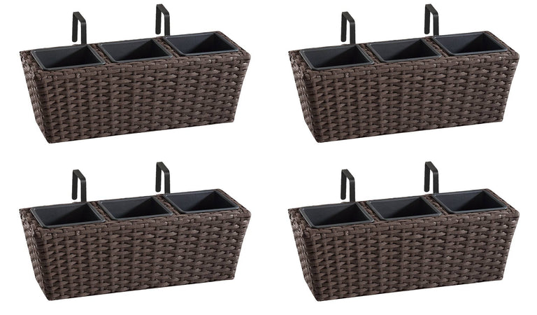 Set van 4 bloembakken voor balkon Gary