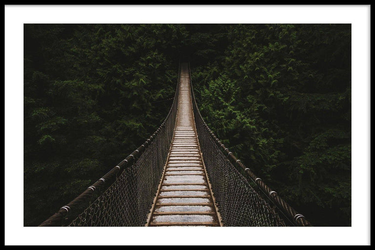 Canvas schilderij Brug In Het Woud