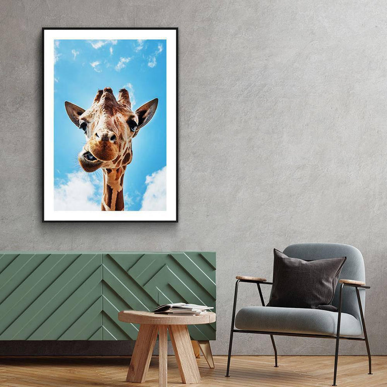 Canvas schilderij Crazy Giraffe