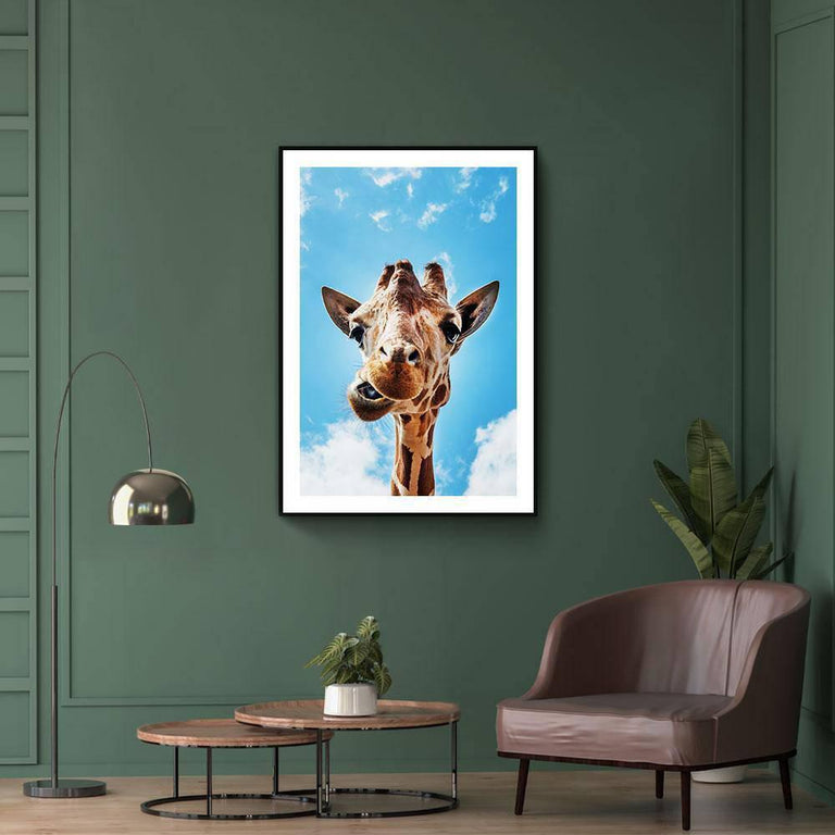 Canvas schilderij Crazy Giraffe