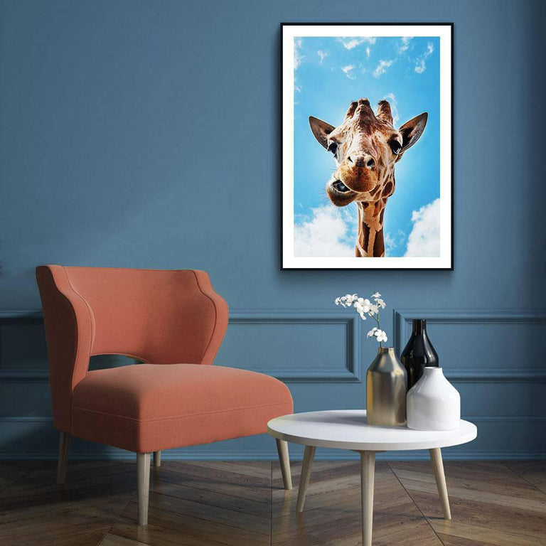 Canvas schilderij Crazy Giraffe