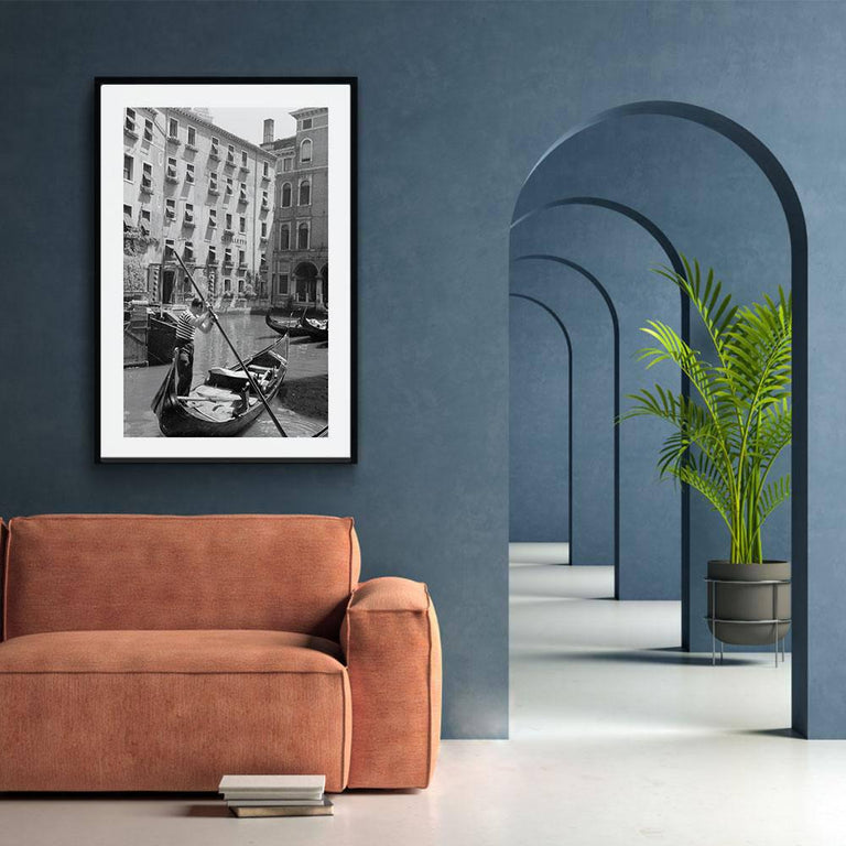Ingelijste poster Gondolier in Venice '53