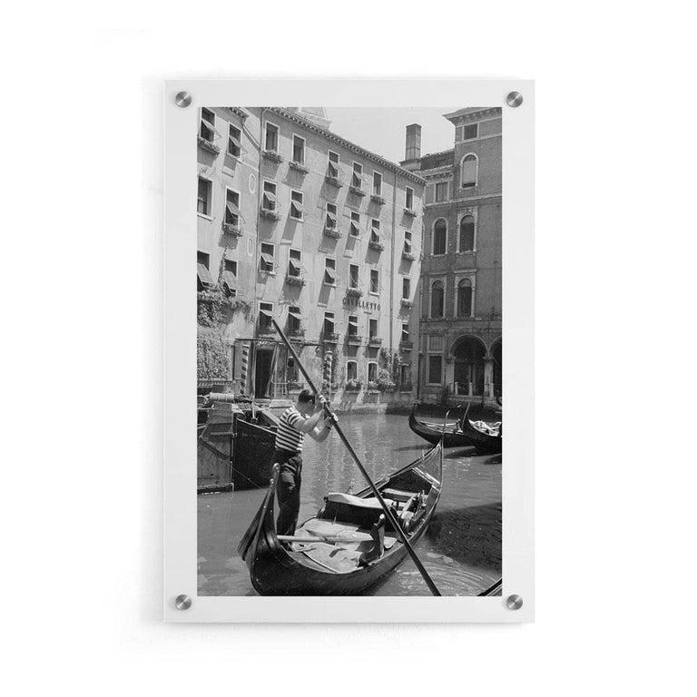 Ingelijste poster Gondolier in Venice '53