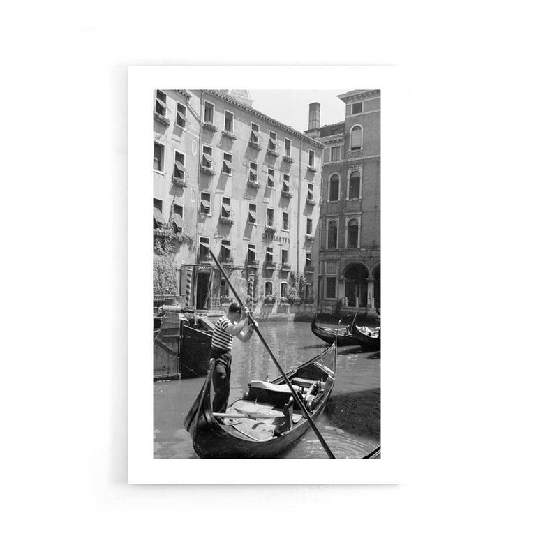 Ingelijste poster Gondolier in Venice '53