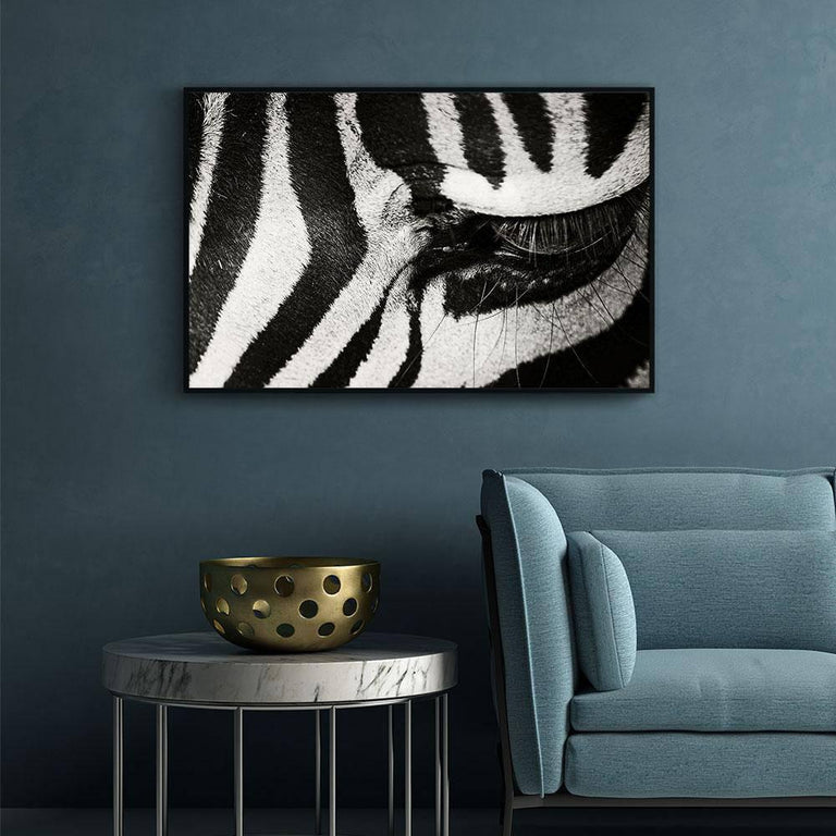 Ingelijste poster Zebra Up Close