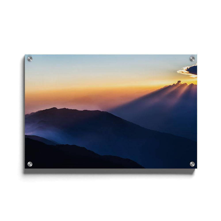 Plexiglas schilderij Blauw Oranje Lucht