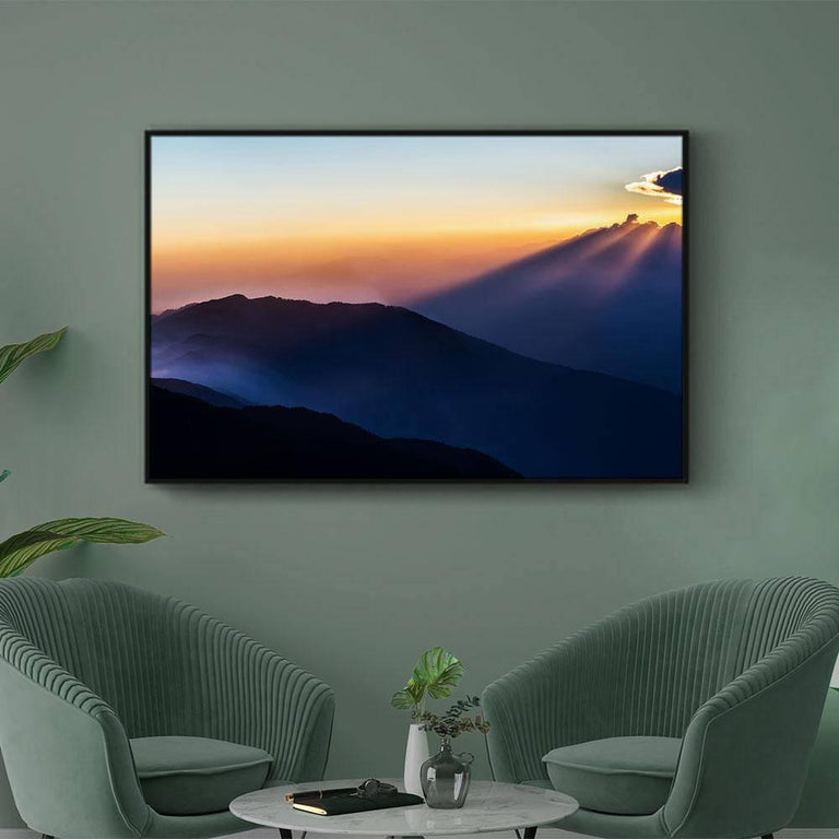 Plexiglas schilderij Blauw Oranje Lucht