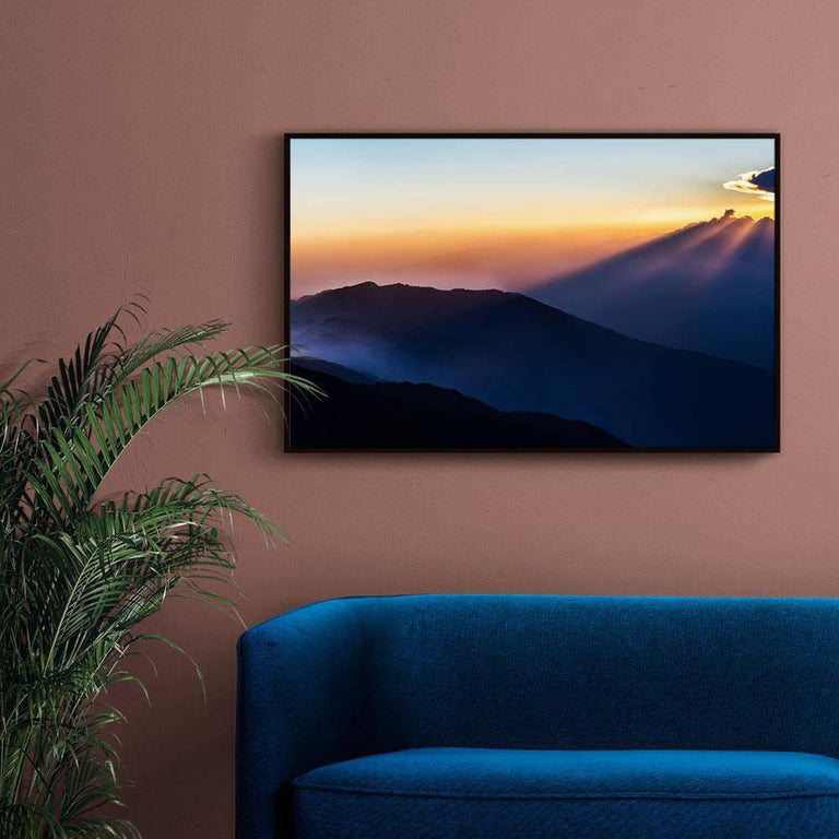 Plexiglas schilderij Blauw Oranje Lucht
