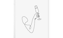 Plexiglas schilderij Champagne Line Art