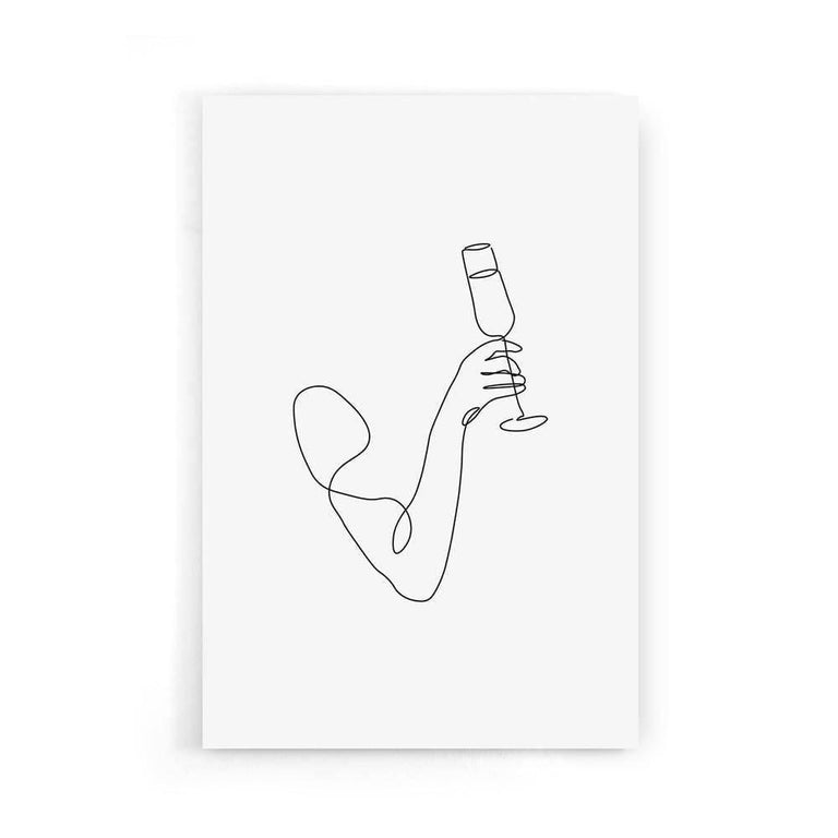 Plexiglas schilderij Champagne Line Art