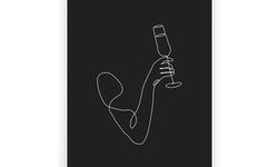 Plexiglas schilderij Champagne Line Art