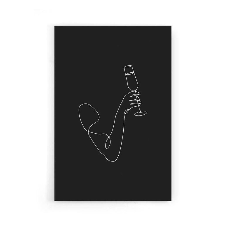 Plexiglas schilderij Champagne Line Art