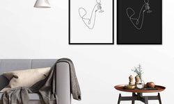 Plexiglas schilderij Champagne Line Art