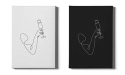 Plexiglas schilderij Champagne Line Art