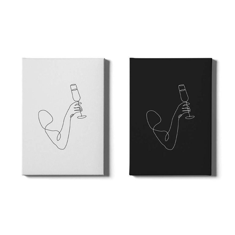 Plexiglas schilderij Champagne Line Art