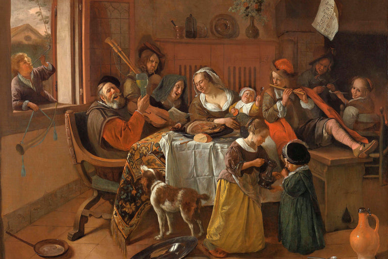 Wanddecoratie Het vrolijke huisgezin