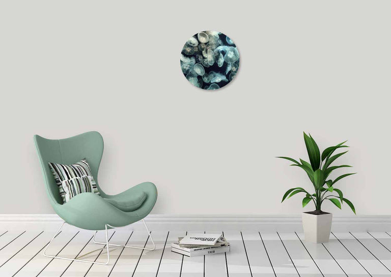 Wanddecoratie Jellyfish blauw