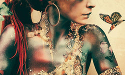 Wanddecoratie Woman with Butterflies plexiglas