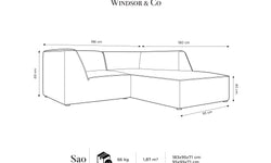 Hoekbank Sao velvet rechts