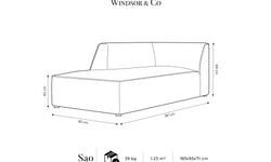Chaise longue Sao ribstof links