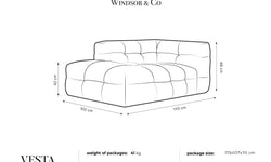 Chaise Longue Vesta links velvet