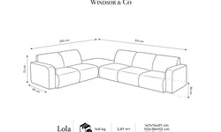 Hoekbank Lola links chenille met hocker