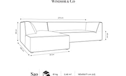 Hoekbank Sao velvet links